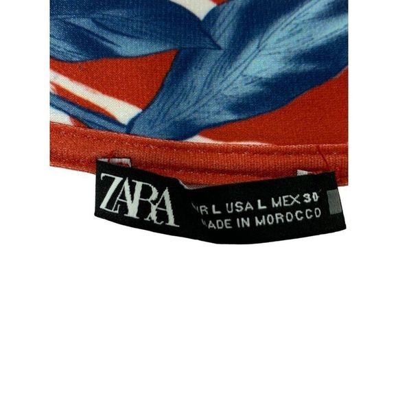 Zara Jersey Shirt Dress Size Large V-neck Button Long Sleeve Collared 5239 - Picture 5 of 8